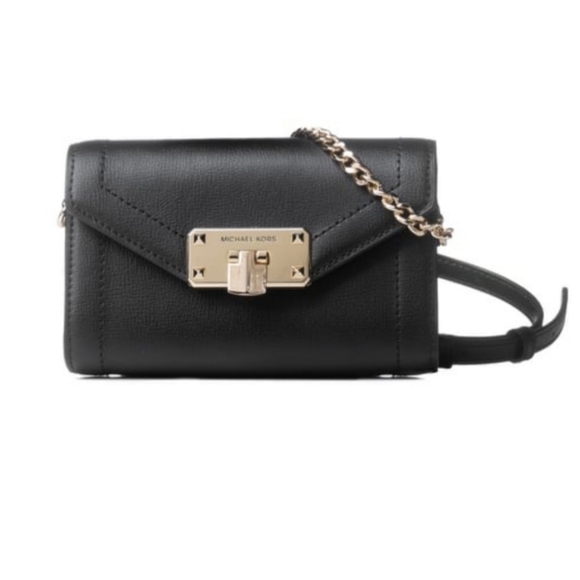 Michael Kors Kinsley Small Black Leather Belt Bag - Picture 8 of 9